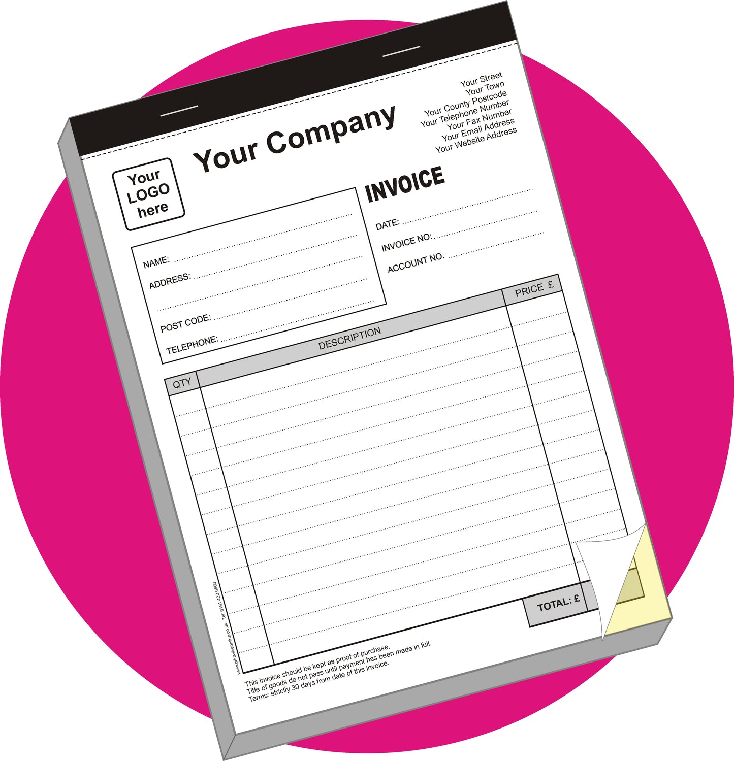 Duplicate NCR Books - Single Sided