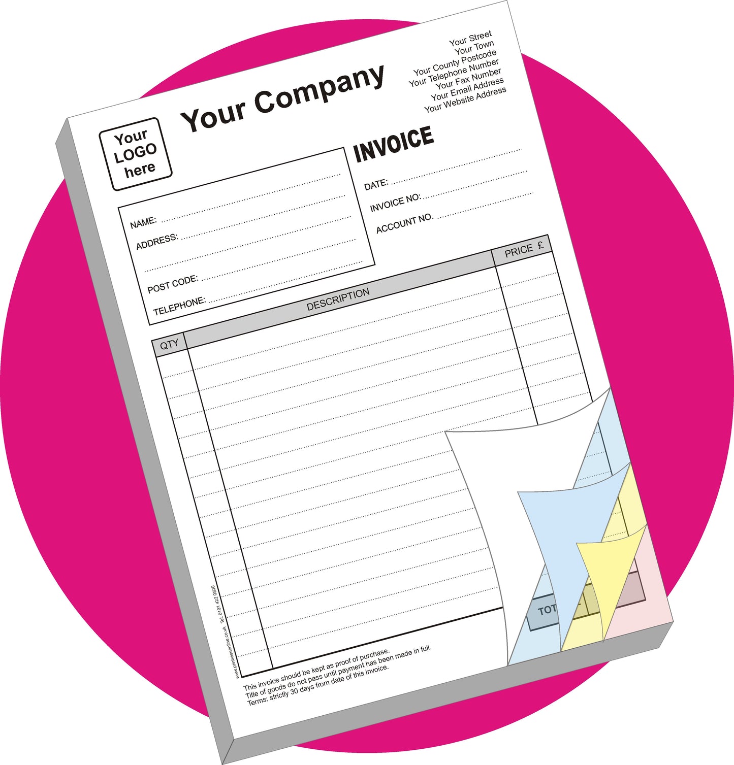 Quadruplicate Pads - Single Sided