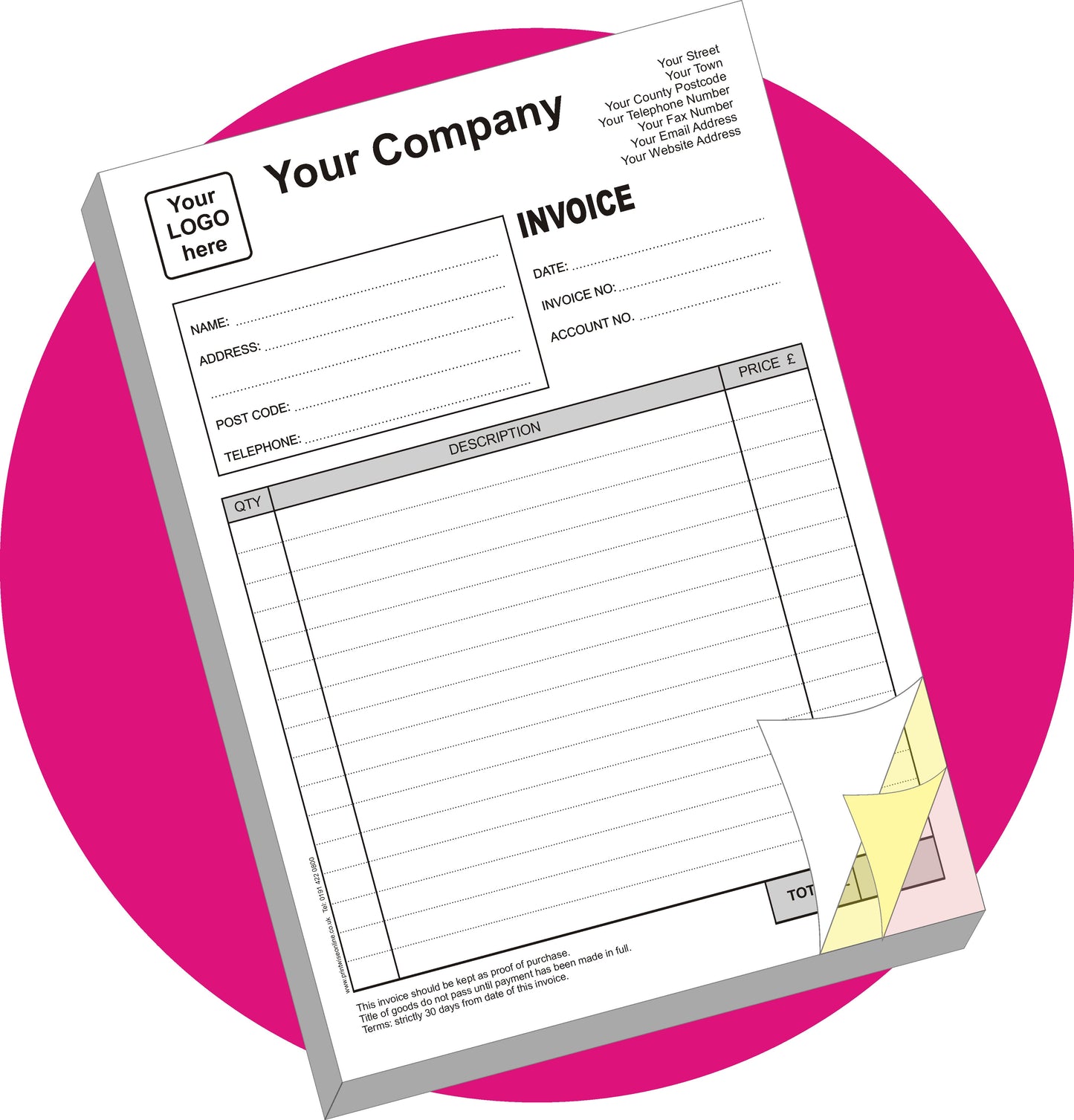Triplicate Pads - Single Sided